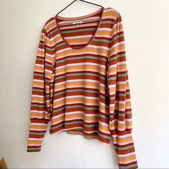 Madewell Striped Balloon Sleeve Top - Picture 4 of 8
